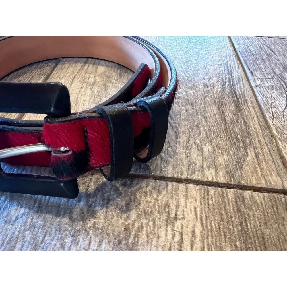 Classiques‎ Entier Patent Leather Belt Womens Small USA PR4229 Cow Print Rodeo